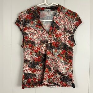 LEI Vintage Y2K Floral Babydoll Top Large Forest Fairy Japan Summer Cottagecore